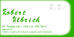 robert ulbrich business card